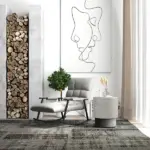 HOMCOM Round Accent Table with Concrete Finish 4 Adjustable Feet for Indoor Outdoor - Image 10