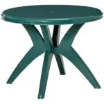 Round Alfresco Table: Green Outdoor Bistro Table with Umbrella Hole for Garden - Image 11