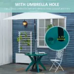 Round Alfresco Table: Green Outdoor Bistro Table with Umbrella Hole for Garden - Image 4