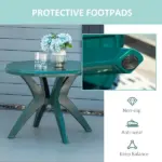 Round Alfresco Table: Green Outdoor Bistro Table with Umbrella Hole for Garden - Image 5