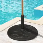 Outsunny 21.5 Inch 44 lb Round Resin Patio Umbrella Base for 1.5 and 1.89 Inch Poles Bronze - Image 15
