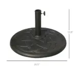 Outsunny 21.5 Inch 44 lb Round Resin Patio Umbrella Base for 1.5 and 1.89 Inch Poles Bronze - Image 3