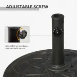 Outsunny 21.5 Inch 44 lb Round Resin Patio Umbrella Base for 1.5 and 1.89 Inch Poles Bronze - Image 5