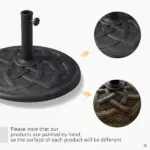 Outsunny 21.5 Inch 44 lb Round Resin Patio Umbrella Base for 1.5 and 1.89 Inch Poles Bronze - Image 7