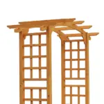 Outsunny Round Garden Arbor 7.5 Ft Fir Wood Archway for Climbing Plants Pergola Style Wedding Ceremony Yellow - Image 11