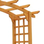 Outsunny Round Garden Arbor 7.5 Ft Fir Wood Archway for Climbing Plants Pergola Style Wedding Ceremony Yellow - Image 12