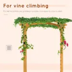 Outsunny Round Garden Arbor 7.5 Ft Fir Wood Archway for Climbing Plants Pergola Style Wedding Ceremony Yellow - Image 4