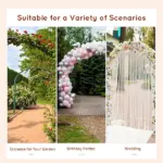 Outsunny Round Garden Arbor 7.5 Ft Fir Wood Archway for Climbing Plants Pergola Style Wedding Ceremony Yellow - Image 6