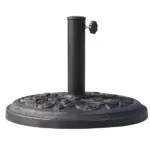 Outsunny Round Resin Umbrella Base 18", Rose Floral Pattern, Market Parasol Stand for Dia. 1.5", Dia. 1.89" Pole - Bronze - Image 11