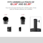 Outsunny Round Resin Umbrella Base 18", Rose Floral Pattern, Market Parasol Stand for Dia. 1.5", Dia. 1.89" Pole - Bronze - Image 6