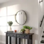 HOMCOM Round Wood Wall Mirror 31 Inch Natural Wood Color for Living Room Bedroom - Image 10