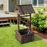 Outsunny Rustic Wishing Well Fountain for Outdoor Garden Accent Decorative - Image 2