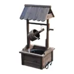 Outsunny Rustic Wishing Well Fountain for Outdoor Garden Accent Decorative - Image 11