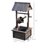 Outsunny Rustic Wishing Well Fountain for Outdoor Garden Accent Decorative - Image 3