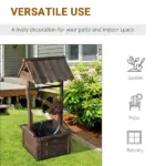 Outsunny Rustic Wishing Well Fountain for Outdoor Garden Accent Decorative - Image 5