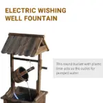 Outsunny Rustic Wishing Well Fountain for Outdoor Garden Accent Decorative - Image 6