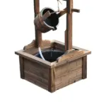 Outsunny Rustic Wishing Well Fountain for Outdoor Garden Accent Decorative - Image 9