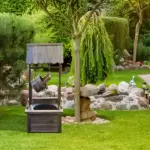 Outsunny Rustic Wishing Well Fountain for Outdoor Garden Accent Decorative - Image 10