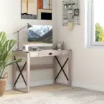 Rustic Writing Desk Farmhouse Home Office Computer Workstation with Drawer - Image 2