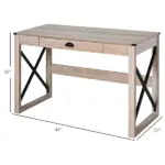 Rustic Writing Desk Farmhouse Home Office Computer Workstation with Drawer - Image 3