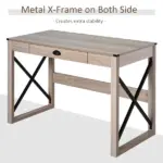 Rustic Writing Desk Farmhouse Home Office Computer Workstation with Drawer - Image 4