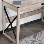 Rustic Writing Desk Farmhouse Home Office Computer Workstation with Drawer - Image 8