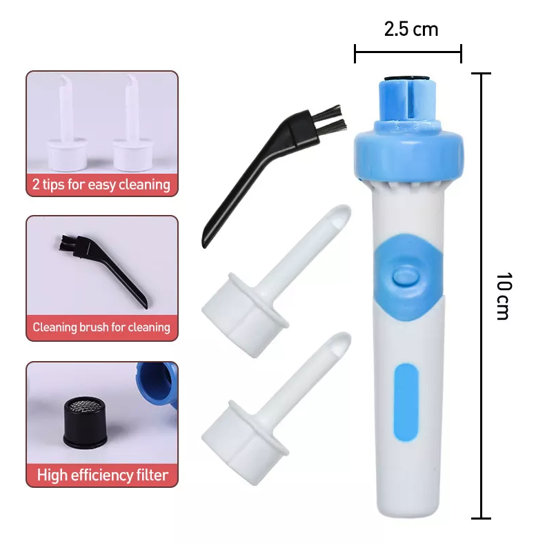 Cordless Electric Earwax Vacuum Cleaner with Soft Silicone Cleaning Tips