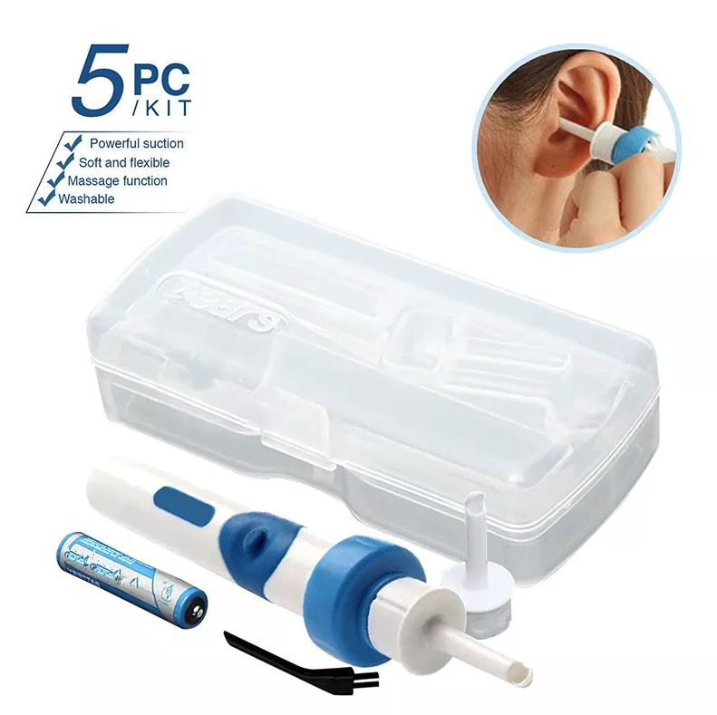 Cordless Electric Earwax Vacuum Cleaner with Soft Silicone Cleaning Tips