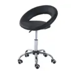 Adjustable Hydraulic Rolling Salon Stool with Swivel Seat, Black - Image 11