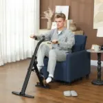 Seated Pedal Exerciser with LCD Monitor, Adjustable Resistance and Foot Rollers - Image 2