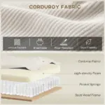 Sectional Sofa, L Shaped Couch, with Reversible Chaise or Ottoman, Cream White - Image 5