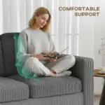 Sectional Sofa, L Shaped Couch, with Reversible Chaise or Ottoman, Dark Gray - Image 6