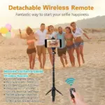 40 Inch Selfie Stick Tripod with Bluetooth Remote for iPhone and Android - Image 5