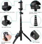 40 Inch Selfie Stick Tripod with Bluetooth Remote for iPhone and Android - Image 8