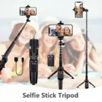 40 Inch Selfie Stick Tripod with Bluetooth Remote for iPhone and Android - Image 9