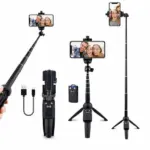40 Inch Selfie Stick Tripod with Bluetooth Remote for iPhone and Android - Image 10