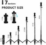 40 Inch Selfie Stick Tripod with Bluetooth Remote for iPhone and Android - Image 3