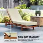 Outsunny Set of 2 Chaise Lounge Cushion, 4" Thick Outdoor Lounge Chair Cushions with Ties for Patio, 21" x 72 ", Cream White - Image 6
