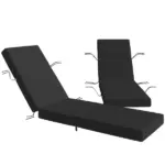 Outsunny Set of 2 Chaise Lounge Cushion, 4" Thick Outdoor Lounge Chair Cushions with Ties for Patio, 21" x 72 ", Gray - Image 11