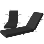 Outsunny Set of 2 Chaise Lounge Cushion, 4" Thick Outdoor Lounge Chair Cushions with Ties for Patio, 21" x 72 ", Gray