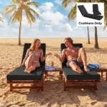 Outsunny Set of 2 Chaise Lounge Cushion, 4" Thick Outdoor Lounge Chair Cushions with Ties for Patio, 21" x 72 ", Gray - Image 9