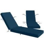 Outsunny Set of 2 Chaise Lounge Cushion, 4" Thick Outdoor Lounge Chair Cushions with Ties for Patio, 21" x 72 ", Navy Blue - Image 11