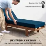 Outsunny Set of 2 Chaise Lounge Cushion, 4" Thick Outdoor Lounge Chair Cushions with Ties for Patio, 21" x 72 ", Navy Blue - Image 7
