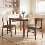 HOMCOM Set of 2 Dining Chairs, Upholstered Dining Room Chairs with Rubberwood Legs and Padded Seat for Kitchen, Gray - Image 11