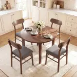 HOMCOM Set of 2 Dining Chairs, Upholstered Dining Room Chairs with Rubberwood Legs and Padded Seat for Kitchen, Gray - Image 9