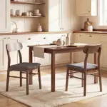 HOMCOM Set of 2 Dining Chairs, Upholstered Dining Room Chairs with Rubberwood Legs and Padded Seat for Kitchen, Gray - Image 10