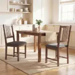 HOMCOM Set of 2 Dining Chairs, Upholstered Dining Room Chairs with Rubberwood Legs and Slat Backrest for Kitchen, Gray - Image 11