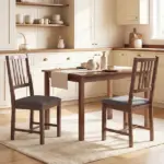 HOMCOM Set of 2 Dining Chairs, Upholstered Dining Room Chairs with Rubberwood Legs and Slat Backrest for Kitchen, Gray - Image 10