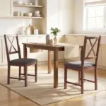 HOMCOM Set of 2 Dining Chairs, Upholstered X-Back Dining Room Chairs with Rubberwood Legs and Padded Seat for Kitchen, Gray - Image 11