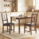 HOMCOM Set of 2 Dining Chairs, Upholstered X-Back Dining Room Chairs with Rubberwood Legs and Padded Seat for Kitchen, Gray - Image 10
